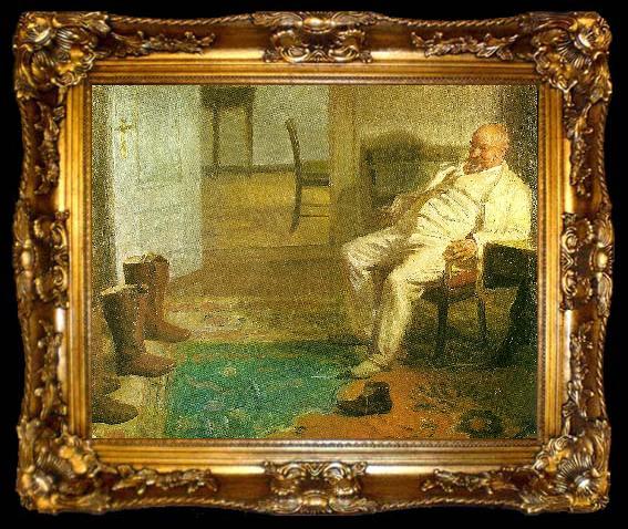 framed  Anna Ancher de nye jagtstovler, ta009-2